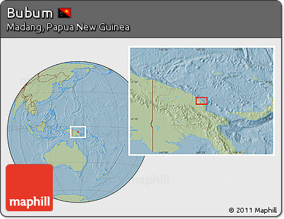 Savanna Style Location Map of Bubum, hill shading