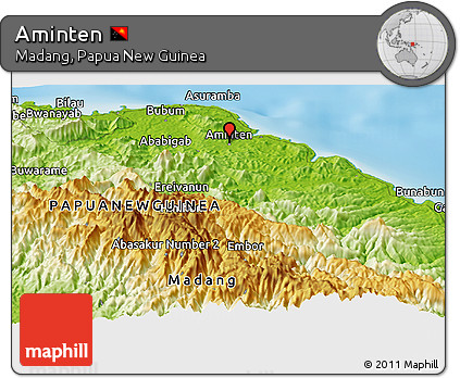 Physical Panoramic Map of Aminten