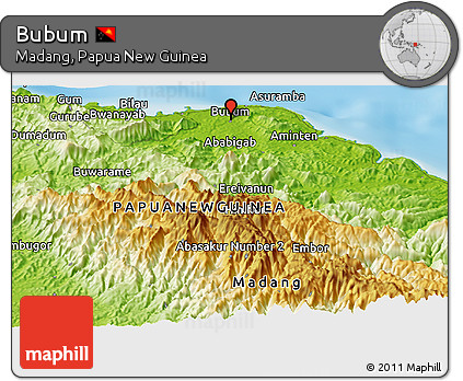 Physical Panoramic Map of Bubum