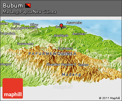 Physical Panoramic Map of Bubum