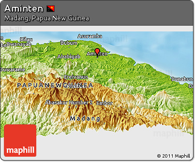 Physical Panoramic Map of Aminten