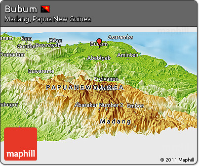 Physical Panoramic Map of Bubum