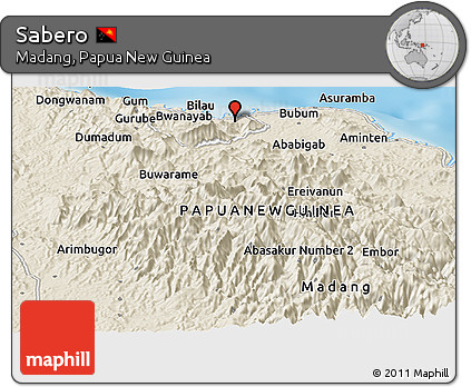 Shaded Relief Panoramic Map of Sabero