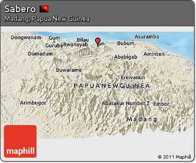 Shaded Relief Panoramic Map of Sabero