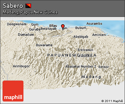 Shaded Relief Panoramic Map of Sabero