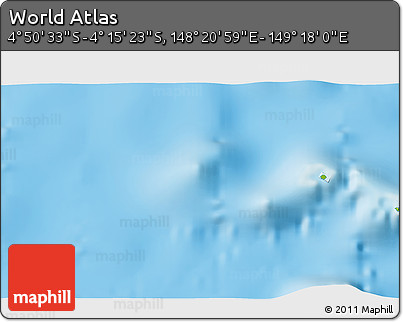 Physical 3D Map of the Area around 4° 32' 58" S, 148° 49' 29" E