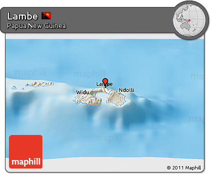 Shaded Relief Panoramic Map of Lambe