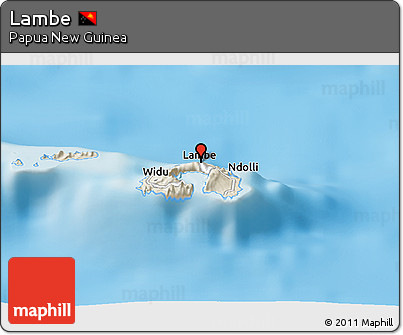 Shaded Relief Panoramic Map of Lambe