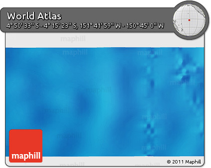 Shaded Relief 3D Map of the Area around 4° 32' 58" S, 151° 13' 29" W
