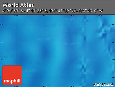 Physical Map of the Area around 4° 32' 58" S, 151° 13' 29" W