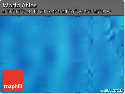 Physical Map of the Area around 4° 32' 58" S, 151° 13' 29" W