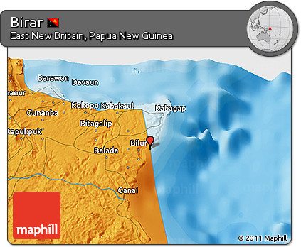 Political 3D Map of Birar