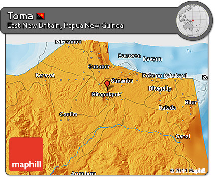 Political 3D Map of Toma