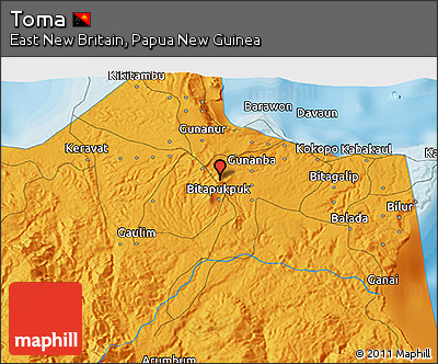 Political 3D Map of Toma