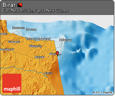 Political 3D Map of Birar