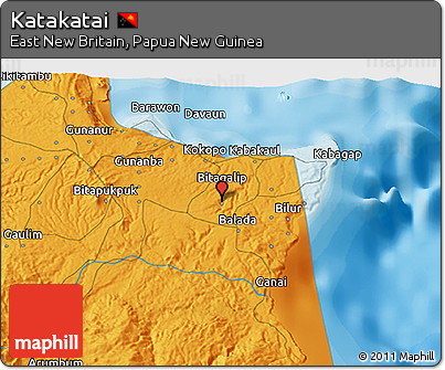 Political 3D Map of Katakatai