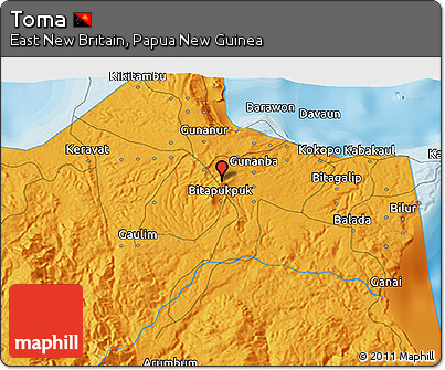 Political 3D Map of Toma