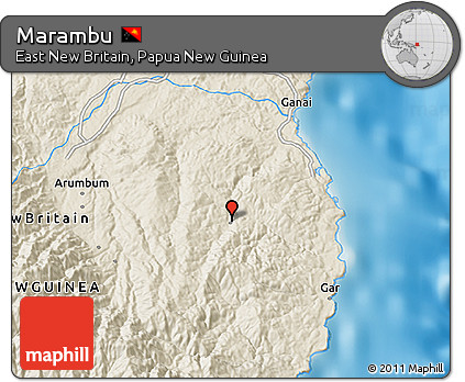 Shaded Relief 3D Map of Marambu