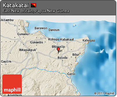 Shaded Relief 3D Map of Katakatai