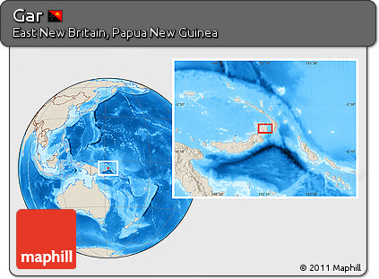 Shaded Relief Location Map of Gar