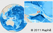 Shaded Relief Location Map of the area around 4° 32' 58" S, 152° 13' 29" E