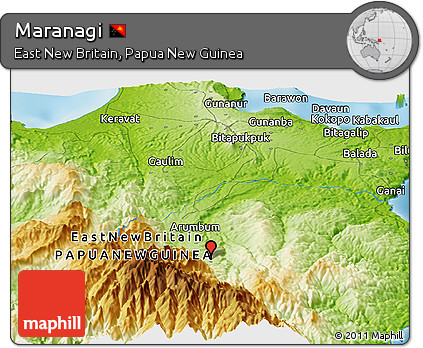 Physical Panoramic Map of Maranagi