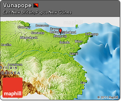 Physical Panoramic Map of Vunapope