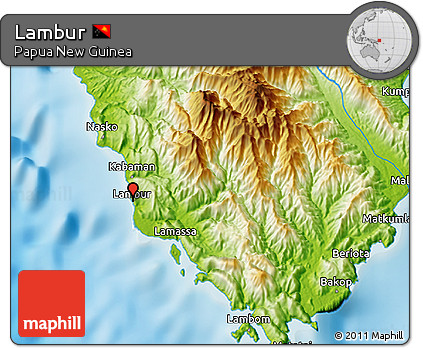 Physical 3D Map of Lambur