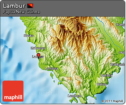 Physical 3D Map of Lambur