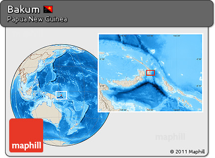 Shaded Relief Location Map of Bakum