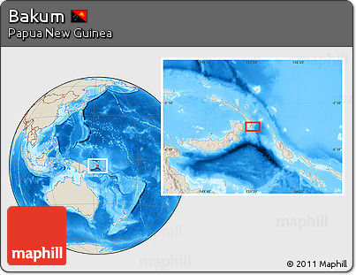 Shaded Relief Location Map of Bakum
