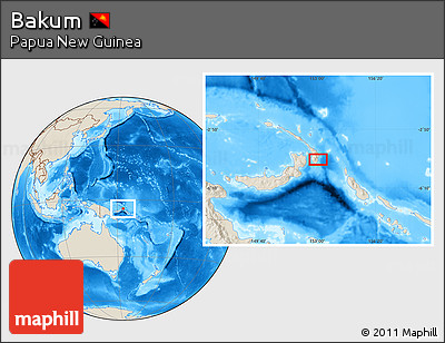 Shaded Relief Location Map of Bakum