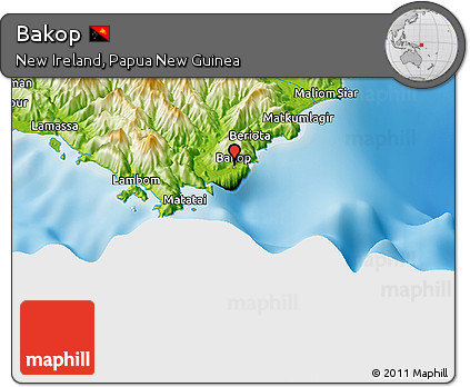 Physical Panoramic Map of Bakop