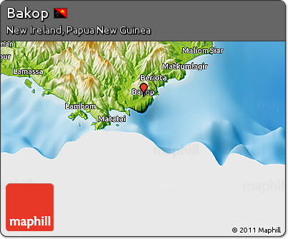 Physical Panoramic Map of Bakop
