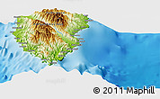 Physical Panoramic Map of Ulam