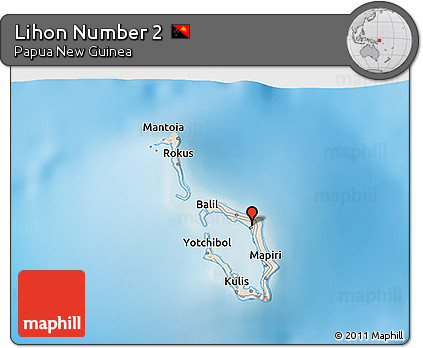 Shaded Relief 3D Map of Lihon Number 2