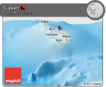Shaded Relief Panoramic Map of Siaken