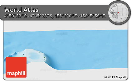 Physical Panoramic Map of the Area around 4° 32' 58" S, 155° 37' 30" E