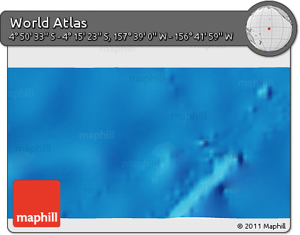 Shaded Relief 3D Map of the Area around 4° 32' 58" S, 157° 10' 30" W