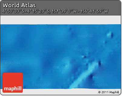 Shaded Relief 3D Map of the Area around 4° 32' 58" S, 157° 10' 30" W