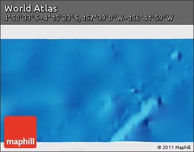 Shaded Relief 3D Map of the Area around 4° 32' 58" S, 157° 10' 30" W