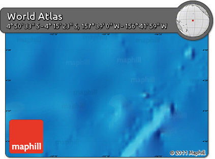 Physical Map of the Area around 4° 32' 58" S, 157° 10' 30" W