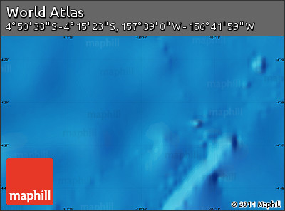 Physical Map of the Area around 4° 32' 58" S, 157° 10' 30" W