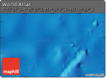 Physical Map of the Area around 4° 32' 58" S, 157° 10' 30" W