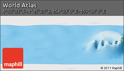 Physical Panoramic Map of the Area around 4° 32' 58" S, 159° 1' 30" E
