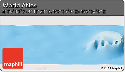 Physical Panoramic Map of the Area around 4° 32' 58" S, 159° 1' 30" E