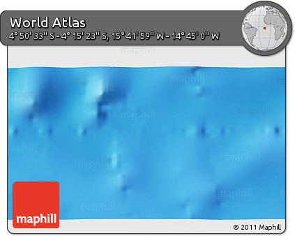 Physical 3D Map of the Area around 4° 32' 58" S, 15° 13' 29" W