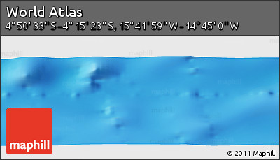 Physical Panoramic Map of the Area around 4° 32' 58" S, 15° 13' 29" W