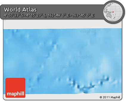 Physical 3D Map of the Area around 4° 32' 58" S, 163° 16' 30" E