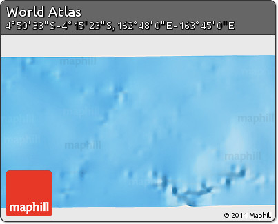 Physical 3D Map of the Area around 4° 32' 58" S, 163° 16' 30" E
